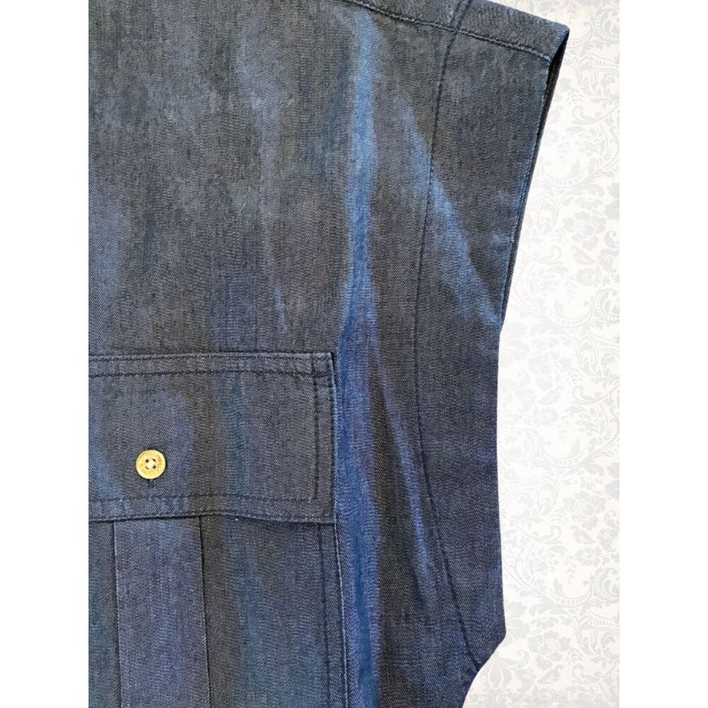 NWT Michael Kors Dark Denim Button-Up Jumpsuit Pockets Women's Size M - Picture 5 of 8